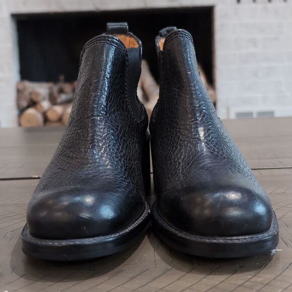 Y2k Cole Haan Black Leather Chunky Wooden Stacked Lug Sole Chelsea Boot 5.5 - Picture 3 of 14